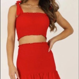 Showpo bright spot two piece set in red!